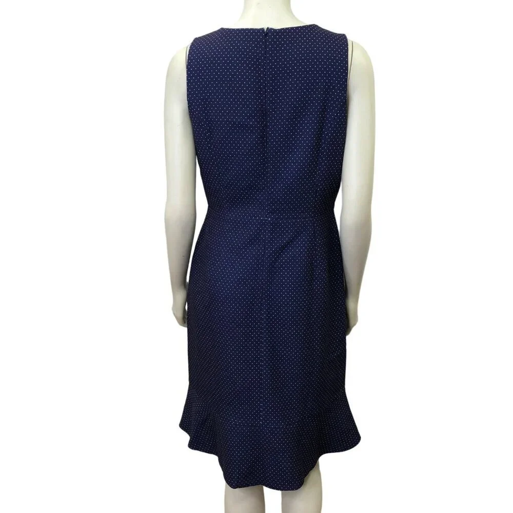 J CREW NAVY POLKA DOT SHEATH‎ DRESS SIZE 10